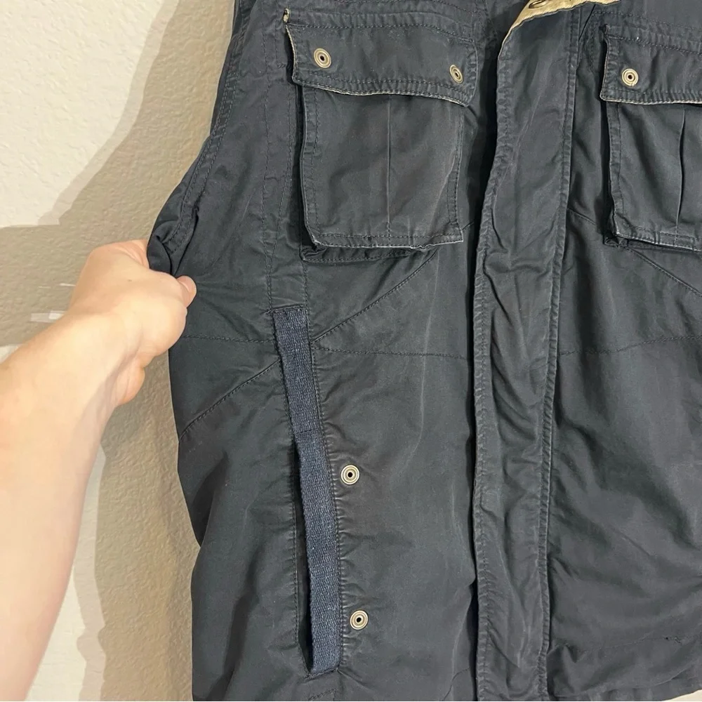 Carbob2Cobalt men’s navy field utility cotton jacket ribbed contrast collar sz L